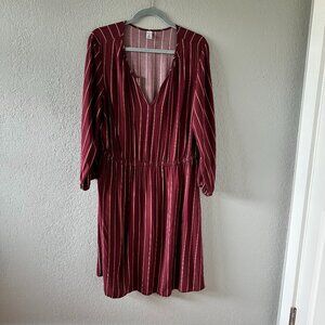 Old Navy Dress - 3 Quarter sleeve - Maroon